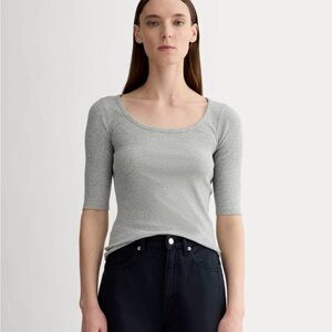 The Luxe Rib Scoop-Neck Tee
